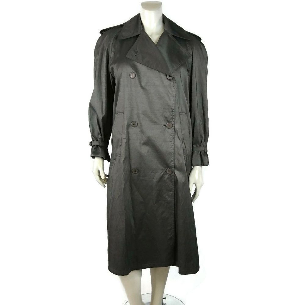 Womens Metallic Gray Trench Coat DECREE‎